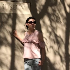 Pink off shoulder top